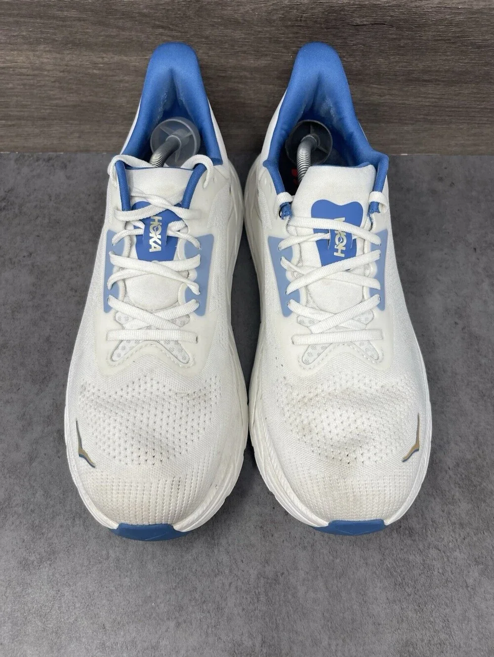 HOKA Arahi 7 Mens Size 12 White Virtual Blue Stability Running Walking Shoes
